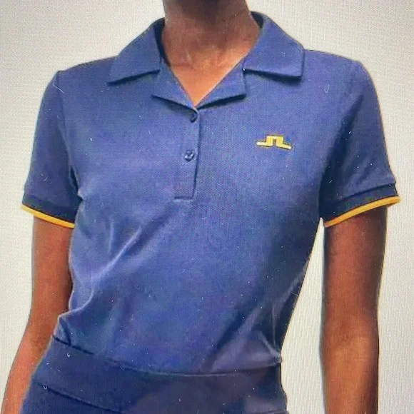 J. Lindeberg Navy Solange Cotton Blend Polo - Picture 10 of 10